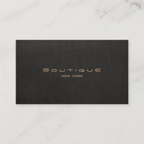 Chic Boutique Faux Black Linen Business Card