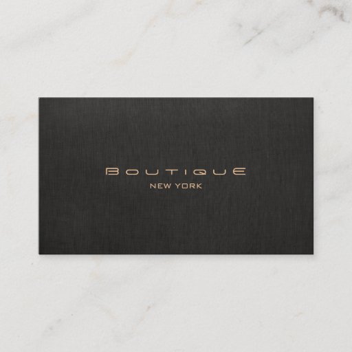 Customizable Chic Boutique Faux Black Linen Business Card