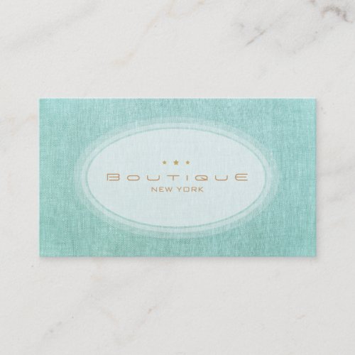 Chic Boutique Simple Turquoise Blue Linen Look Business Card