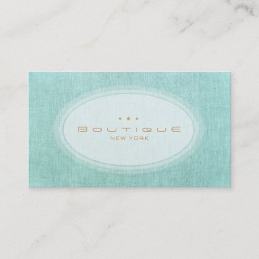Customizable Chic Boutique Simple Turquoise Blue Linen Look Business Card Templates