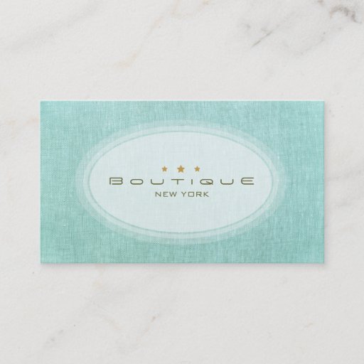 Customizable Chic Boutique Simple Turquoise Blue Linen Look Business Card Templates