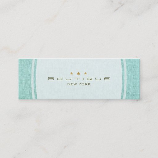 Customizable Chic Boutique Simple Turquoise Blue Linen Look Business Card Template