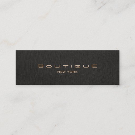 Customizable Chic Boutique Faux Black Linen Business Card