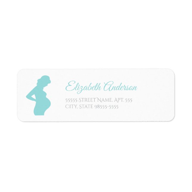 Chic Boy Baby Shower Pregnant Woman Baby Bump Label (Front)