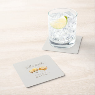 Chic Bread and Butter bridal shower Square Paper Coaster