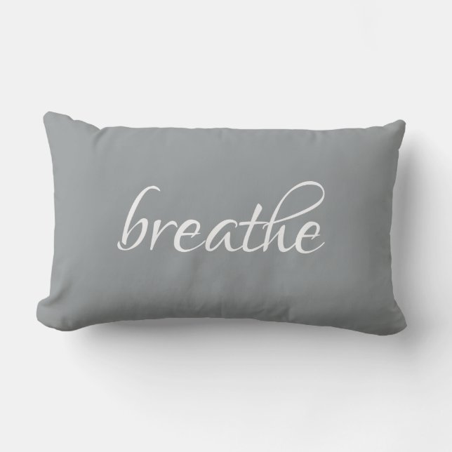 Chic Breathe Gray Lumbar Pillow (Front)