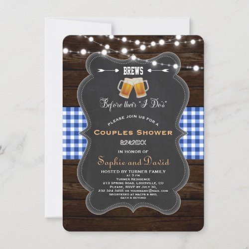 Chic BREWS Before Their I Dos Engagement Invitation