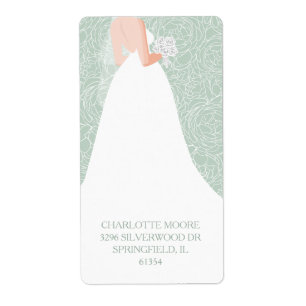 Chic Bridal Shower Pale Green Return Address Label