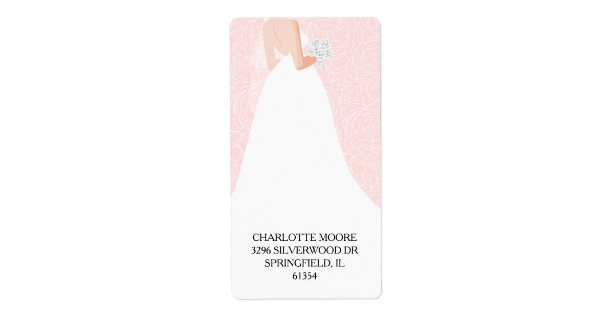 Pink Return Sign Chic Bridal Shower Pink Return Address Label | Zazzle