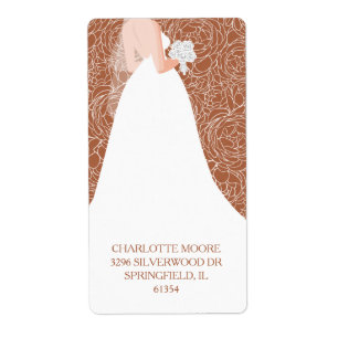 Chic Bridal Shower Terracotta Return Address Label