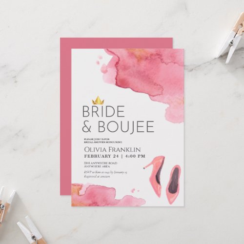 Chic bride and boujee bridal shower invitation