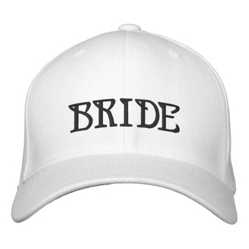 Chic Bride black text white Embroidered Baseball Cap