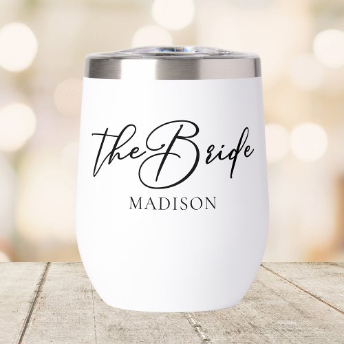 Chic Bride Customizable Bachelorette Party Thermal Wine Tumbler