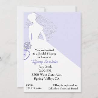 Chic Bride in Veil Bridal Shower Invitation