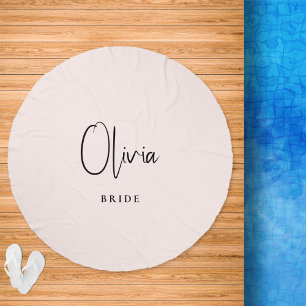 Chic Bride Pink Beach Towel