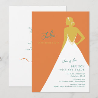 Chic Bride Silhouette Citrus Bridal Brunch Invitation