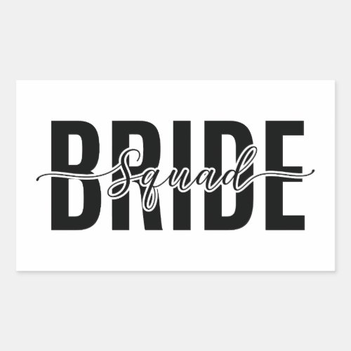 Chic Bride Squad Bachelorette Rectangular Sticker