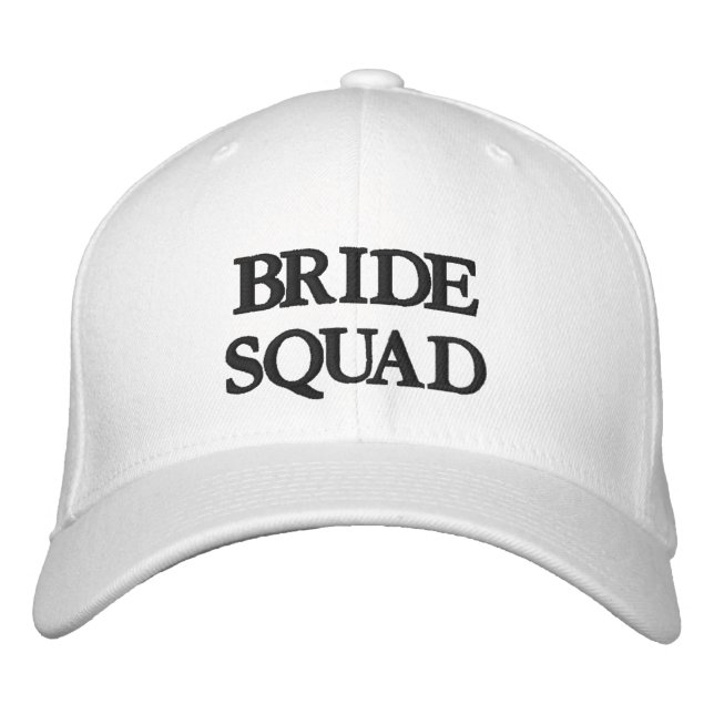 Chic Bride Squad black and white bridesmaid  Embroidered Baseball Cap (Front)
