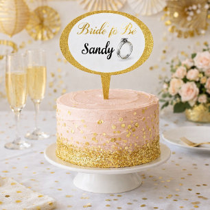 Chic Bride to Be Bridal Shower  Cake Topper