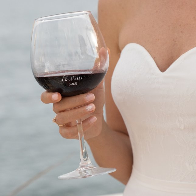 Chic Bride Wedding Wine Glass (Chic Bride Wedding Wine Glass)