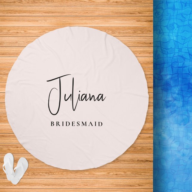 Chic Bridesmaid Bridal Party Pink Beach Towel (Creator Uploaded)