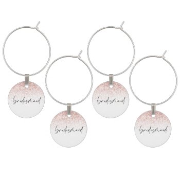 Chic Bridesmaid Personalized Glitter Wine Charms by Evented at Zazzle