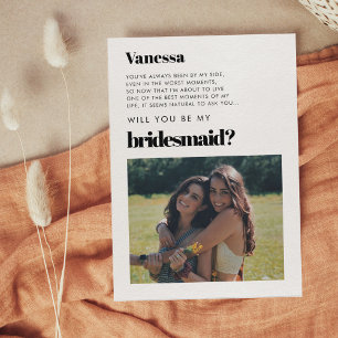Chic Bridesmaid photo proposal card