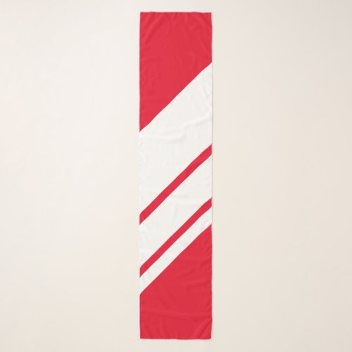 Chic Bright Red White Diagonal Candy Cane Stripes Scarf