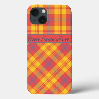 Chic Bright Red, Yellow and Blue Plaid iPad Case