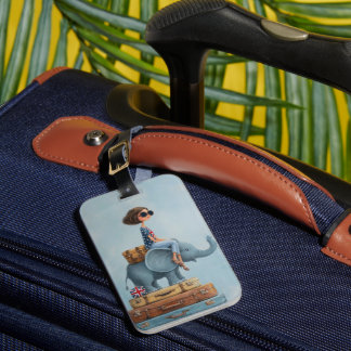Chic British Woman Luggage Tag