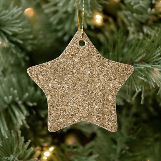 Chic Bronze Gold Glitter    Ceramic Ornament (Tree)