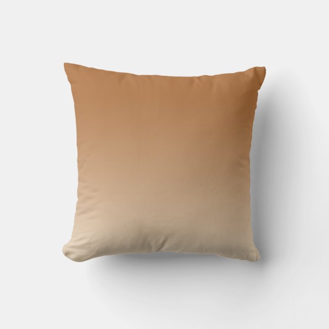 Chic Bronze Off-White Ombre Effect Throw Pillow (Front)