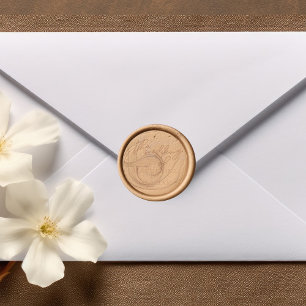 Chic Bronze Wedding Personalized Wax Seal Sticker
