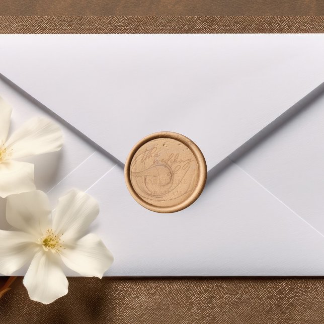 Chic Bronze Wedding Personalized Wax Seal Sticker (Creator Uploaded)