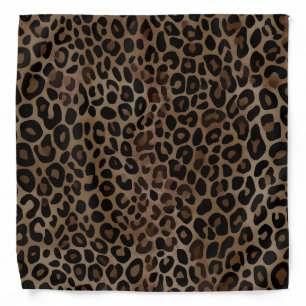 Chic brown and Black Leopard Print Bandana