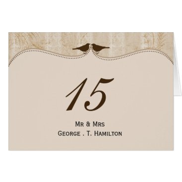 Chic brown bird cage, love birds table numbers