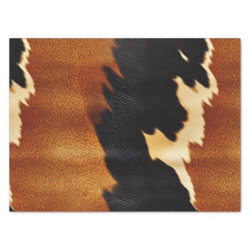 Chic Brown Black Cream Western Cowhide  Tissue Paper