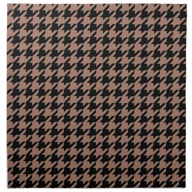 Chic brown black Houndstooth Cloth Napkin (Front)
