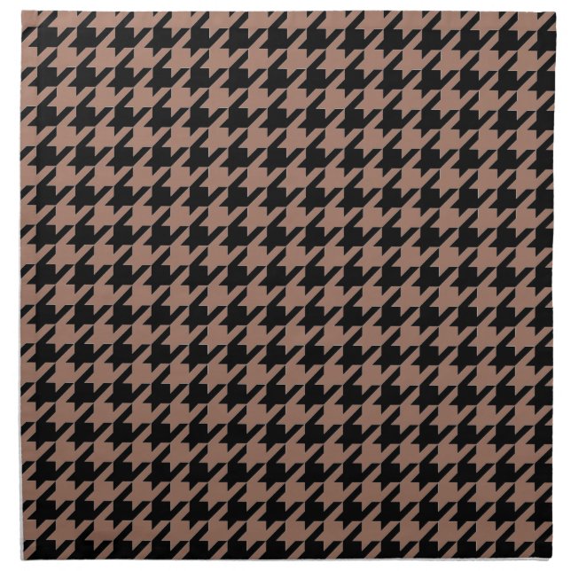 Chic brown black Houndstooth Cloth Napkin (Front)