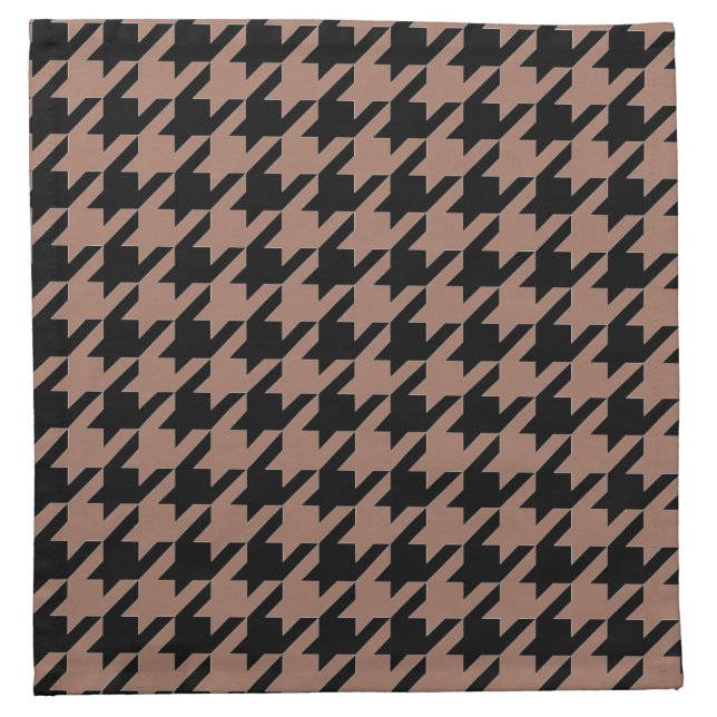 Chic brown black Houndstooth Cloth Napkin (Front)