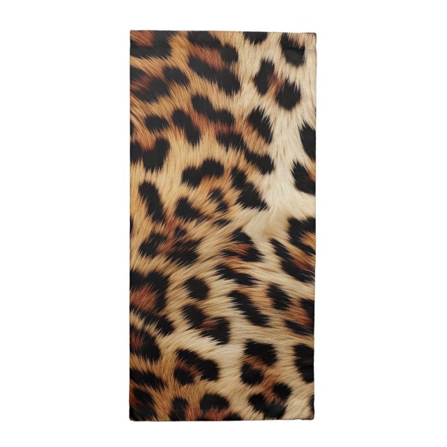 Chic Brown Cream Leopard  Cloth Napkin (Half Fold)
