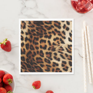Chic Brown Cream Leopard Napkins
