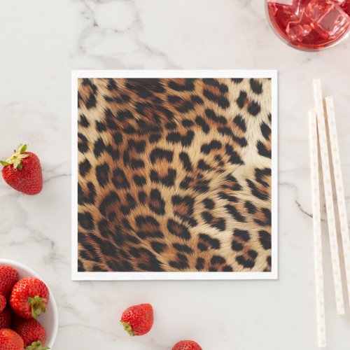 Chic Brown Cream Leopard Napkins