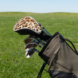 Chic Brown Cream Leopard Print Golf Head Cover