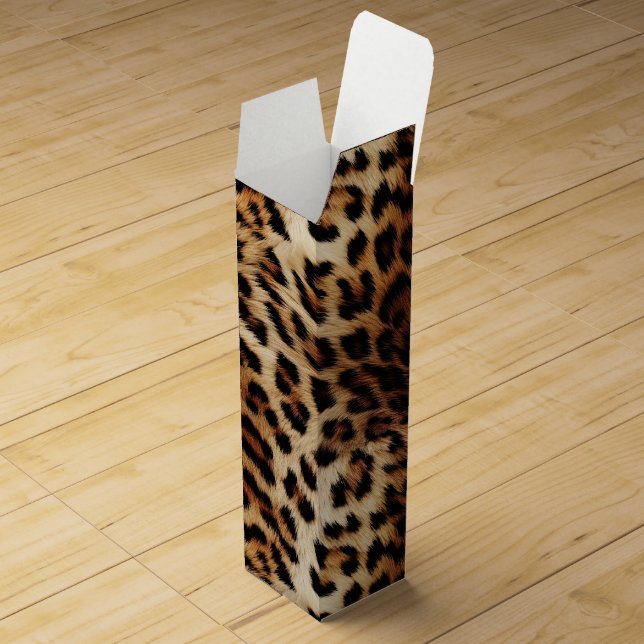 Chic Brown Cream Leopard  Wine Box (Opened)
