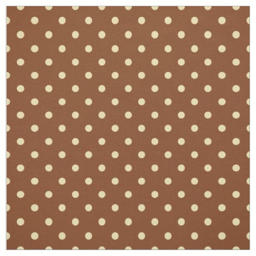 Chic Brown Cream Spotty Polka Dot Pattern Fabric