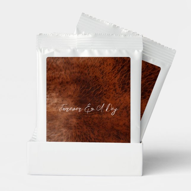Chic Brown Faux Leather Wedding Margarita Drink Mix (Pair)