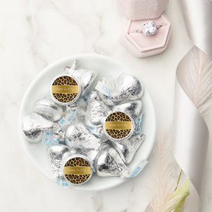 Chic Brown Gold Leopard Wedding Hershey®'s Kisses®
