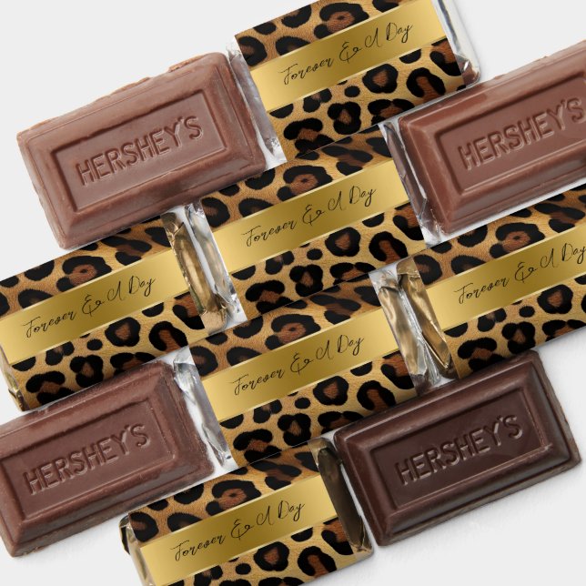 Chic Brown Gold Leopard Wedding Hershey's Miniatures (Assorted)