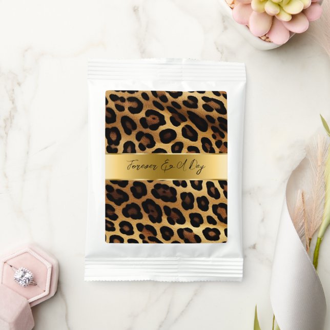Chic Brown Gold Leopard Wedding Margarita Drink Mix (Wedding)